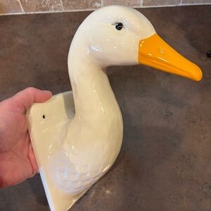 Vintage Ceramic Duck Towel Holder